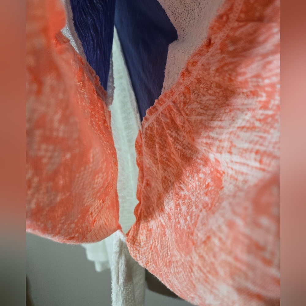 Colorful Women's Patchwork Top, Bell Butterfly Sleeves, Fairy Hippie Boho, Med - Picture 5 of 9